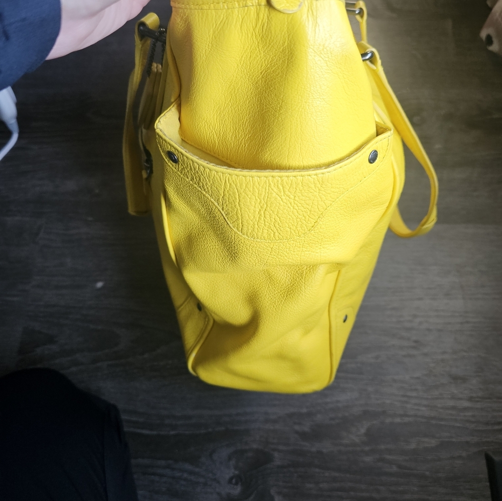 Coach Mickie Large Leather Grain Tote Bag, Yellow, F34039 - Picture 12 of 14